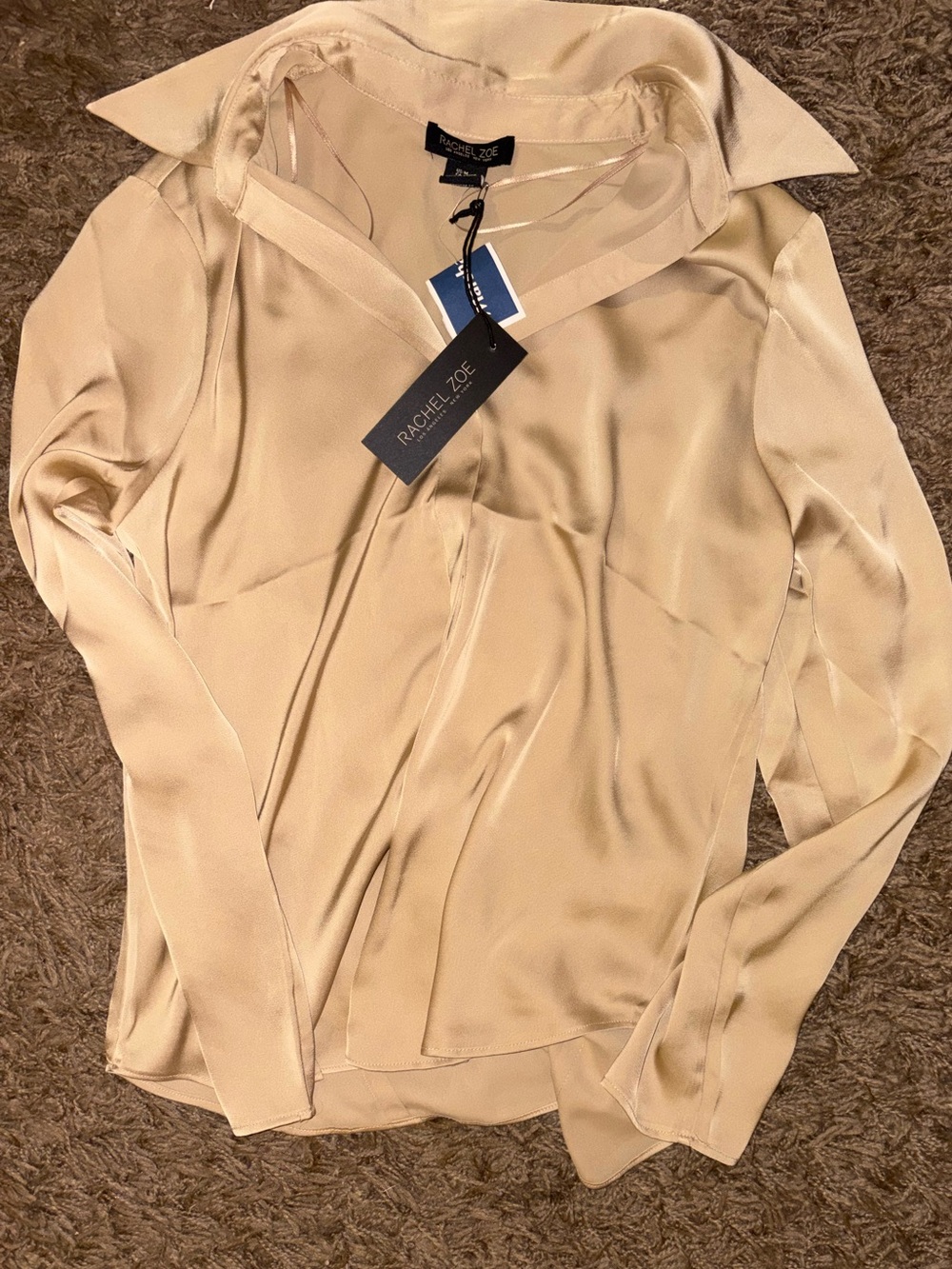 Rachel Zoe Beige Satin Blouse